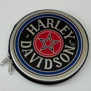 Vtg Harley-Davidson Official Licensed CD DVD‎ Storage Tin Case Star Logo Silver